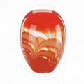 Evolution By Waterford Red & Amber Ginger Vase (11")